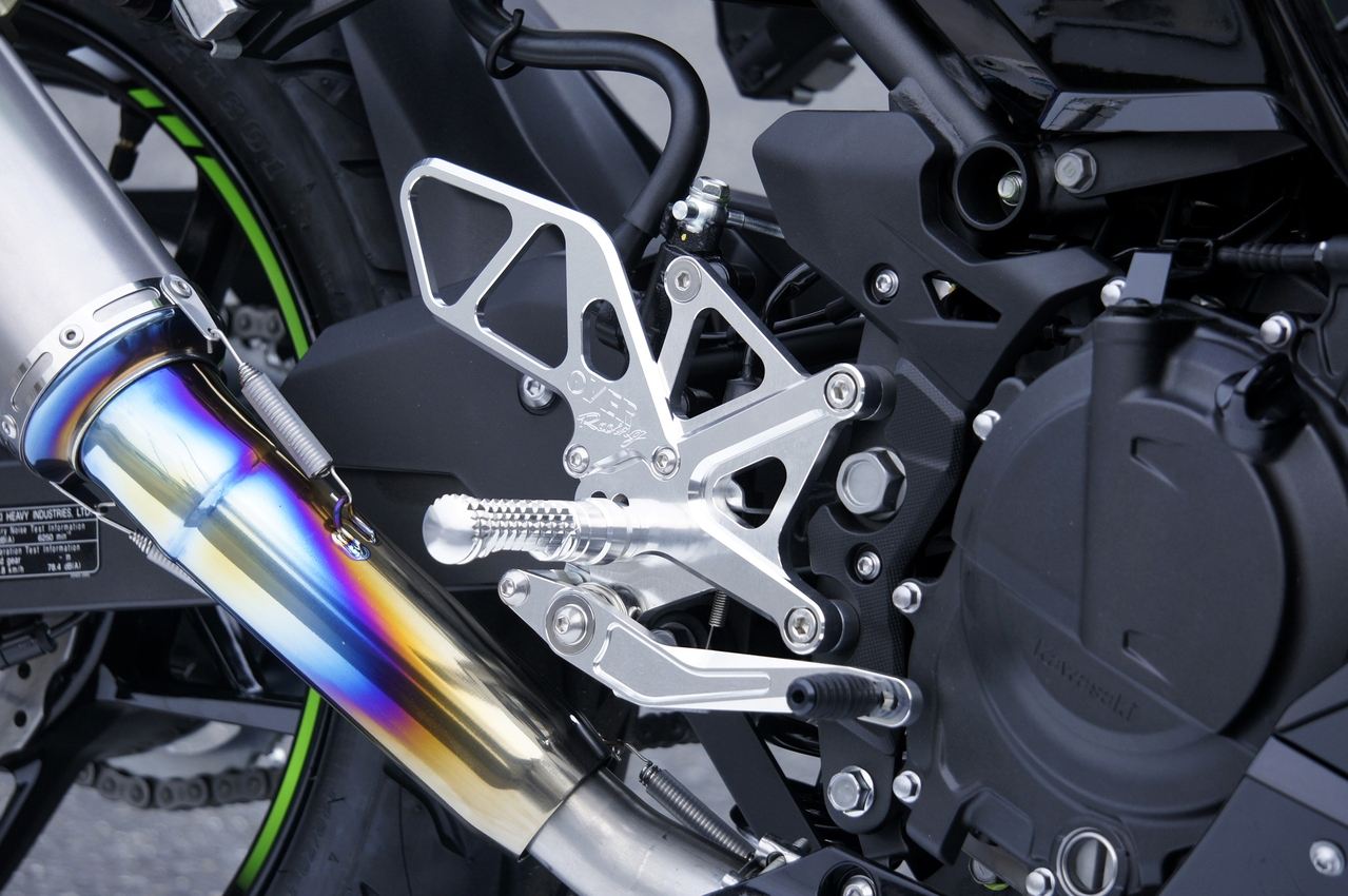 Rear Sets 4P SIL Ninja250 18-22 Silver Anodized Finish 1 pc