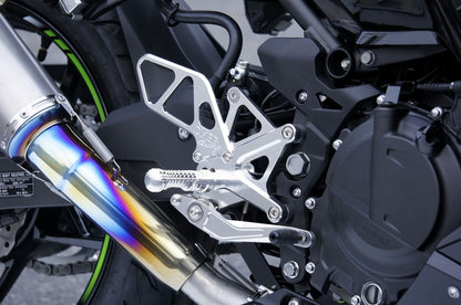 Rear Sets 4P SIL Ninja250 18-22 Silver Anodized Finish 1 pc