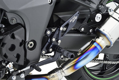 Rear Sets 4POS/BLK Z1000 14/Ninja1000 11-14 Black Alumite Finish 1 pc