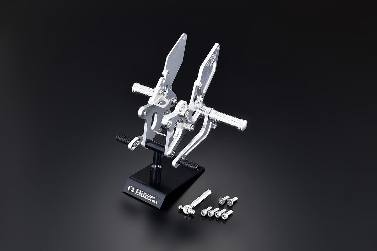 Rear Sets 4 Positions Silver ZX-25R Silver Anodized Finish 1 pc.