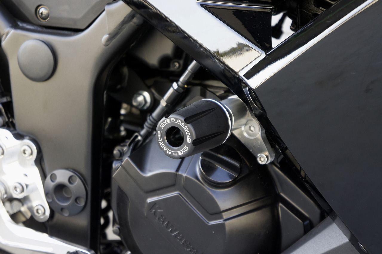 Racing Slider Ninja250 15-17 (EX250LE011634 and later) Black/Silver Left and Right Set