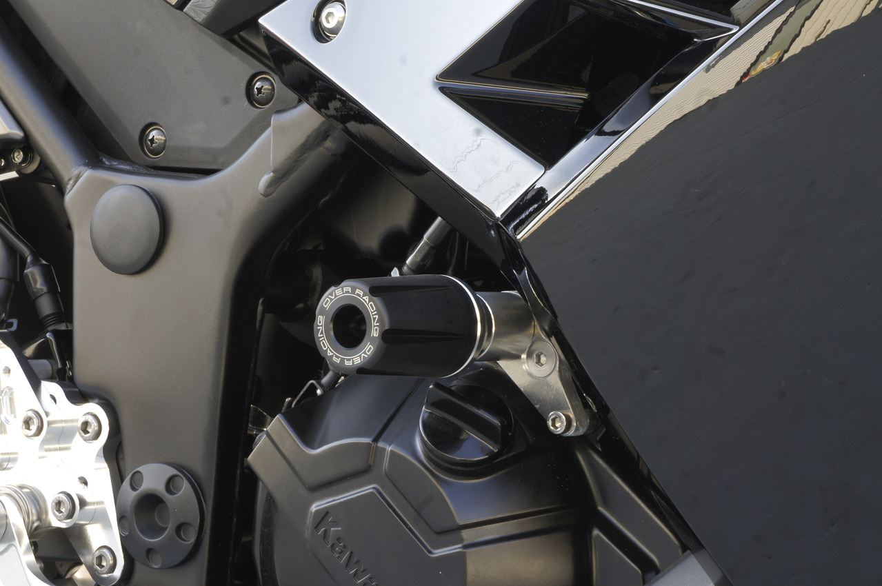 Racing Slider Ninja250 15-17 (EX250LE011634 and later) Black/Silver Left and Right Set