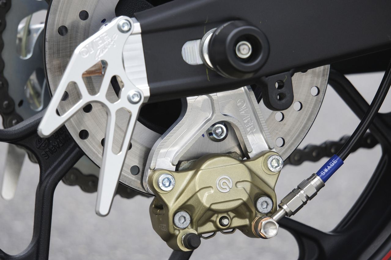 Rear caliper support for Brembo 2-pot (crab) calipers, YZF-R25, silver anodized finish, 1 pc.