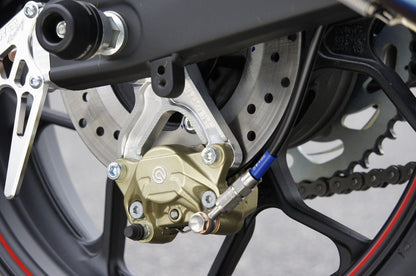 Rear caliper support for Brembo 2-pot (crab) calipers, YZF-R25, silver anodized finish, 1 pc.