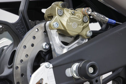 Rear caliper support for Brembo 2-pot (crab) calipers, YZF-R25, silver anodized finish, 1 pc.