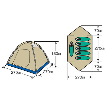 レニアスドームテント キャリーバッグ付 5～6人用