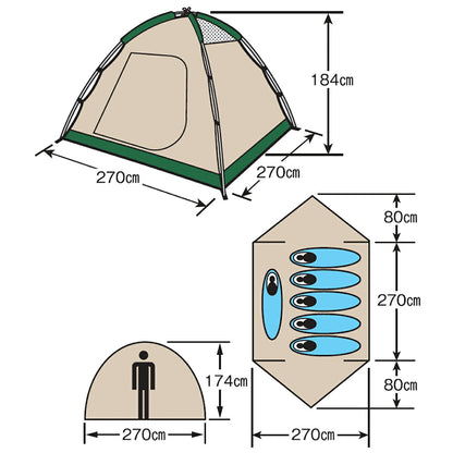 CSドームテント270UV キャリーバッグ付 5～6人用