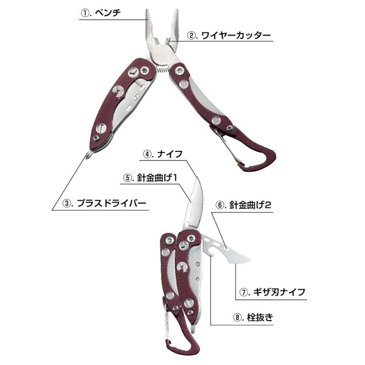 CSマルチツール ペンチ8ミニ 1本で8機能