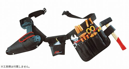 腰袋 40×250×1200mm ポケット15個付 電動ドリル用のホルダー付