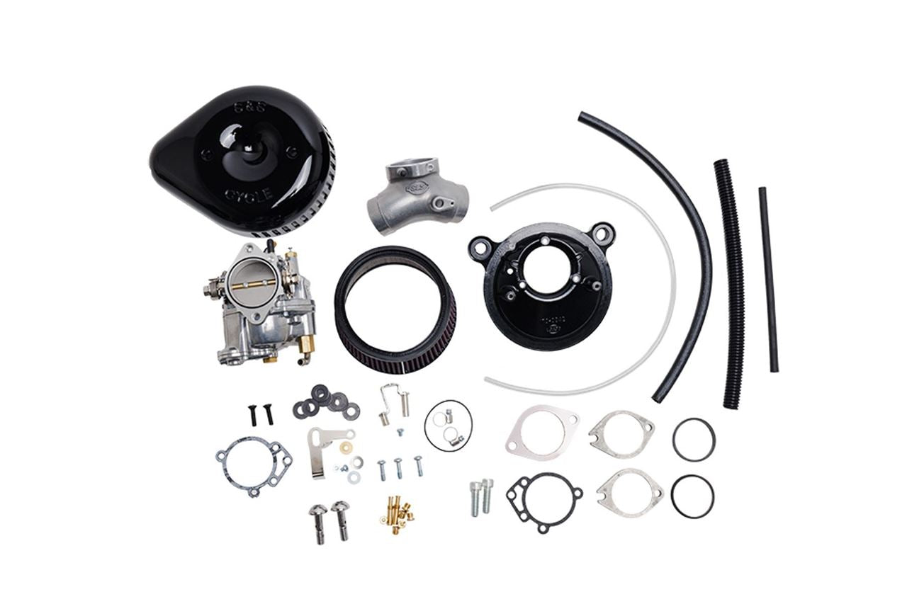 Super G Carburetor & Slasher Teardrop Stealth Air Cleaner Kit Big Twin (84-99) Black