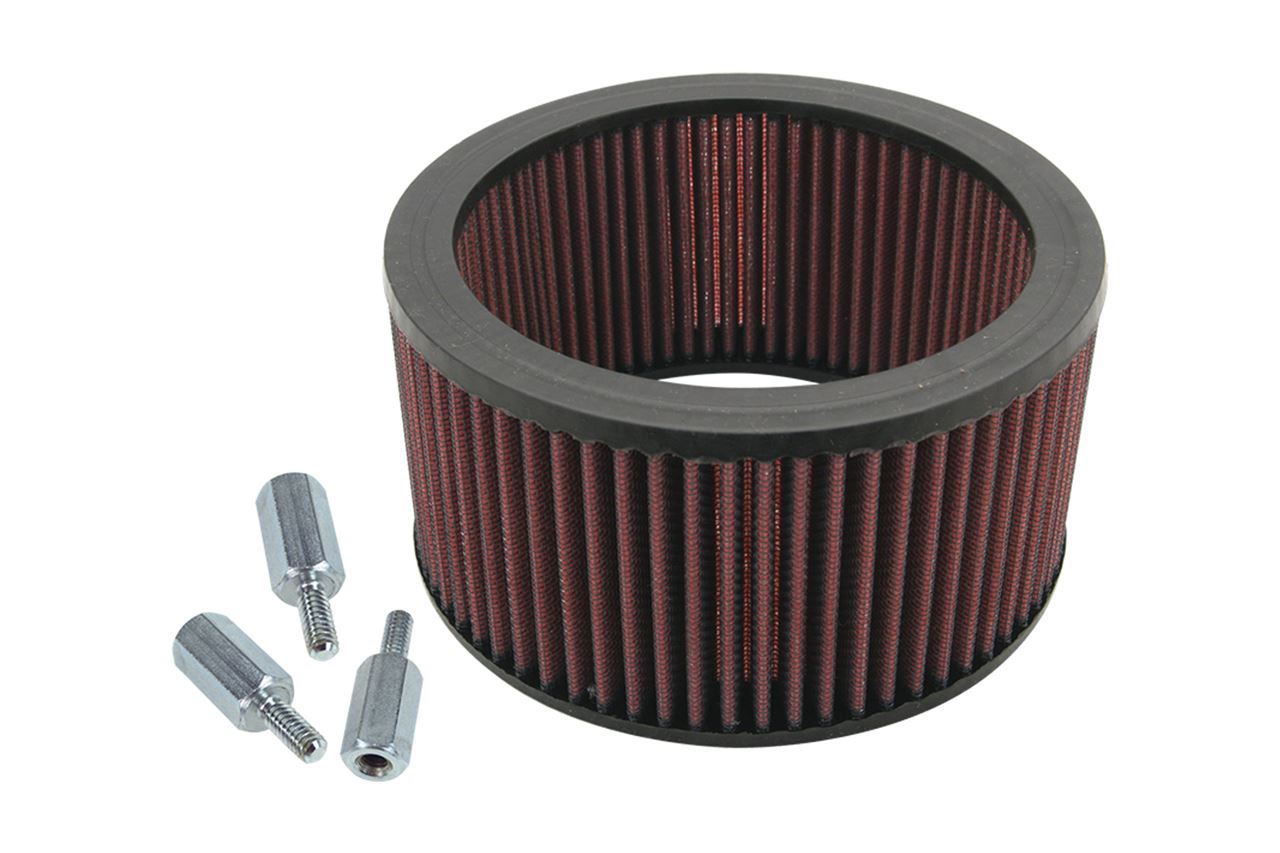 High-Flow Air Filter Kit, Classic Teardrop, Red, 1 inch Longer