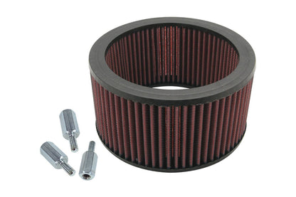 High-Flow Air Filter Kit, Classic Teardrop, Red, 1 inch Longer
