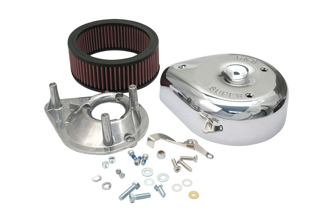 Classic Teardrop Air Cleaner Kit Big Twin (66-84) Iron Shovel (66-85) Chrome Harley