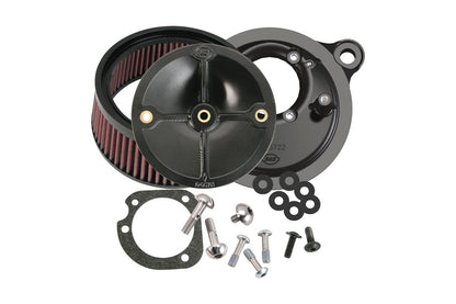 Stealth Air Cleaner Kit (Cover not included) Twin Cam (dual cable pull) Black Dyna Softail Touring