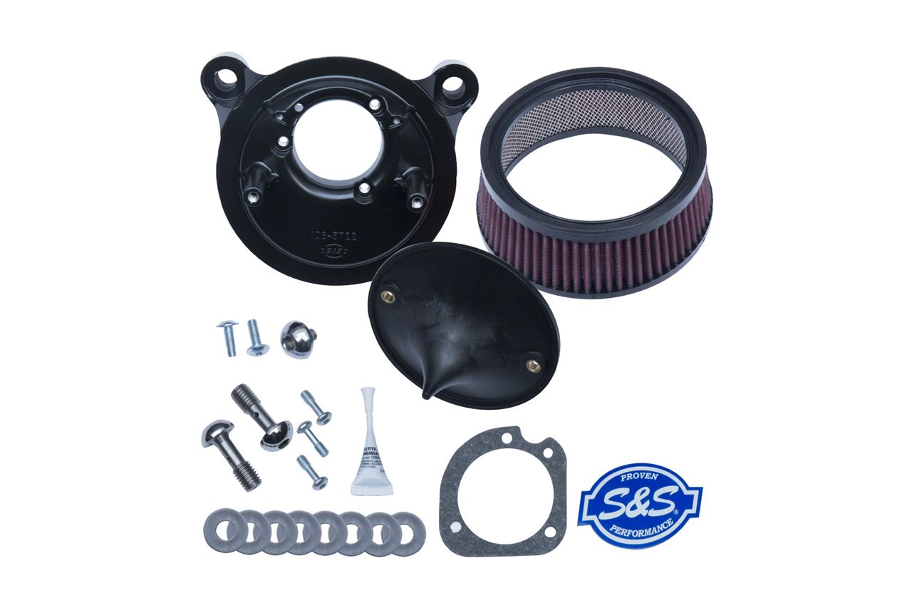 Stealth Air Cleaner Kit (Cover Not Included) for Twin Cam (Dual Cable) - Black - Dyna, Softail, Touring