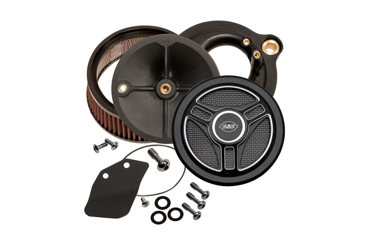 Stealth Air Cleaner Kit Tri-Spoke M8 Black Softail Touring