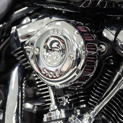 Stealth Air Cleaner Kit Mini Teardrop Twin Cam (Electronic Throttle) Chrome Softail Touring