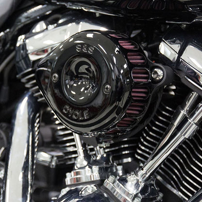 Stealth Air Cleaner Kit, Mini Teardrop, Twin Cam (Throttle by Wire), Gloss Black, Softail, Touring