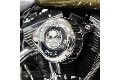 Stealth Air Cleaner Kit Mini Teardrop Twin Cam (2 Cable Pull) Chrome Dyna Softail Touring
