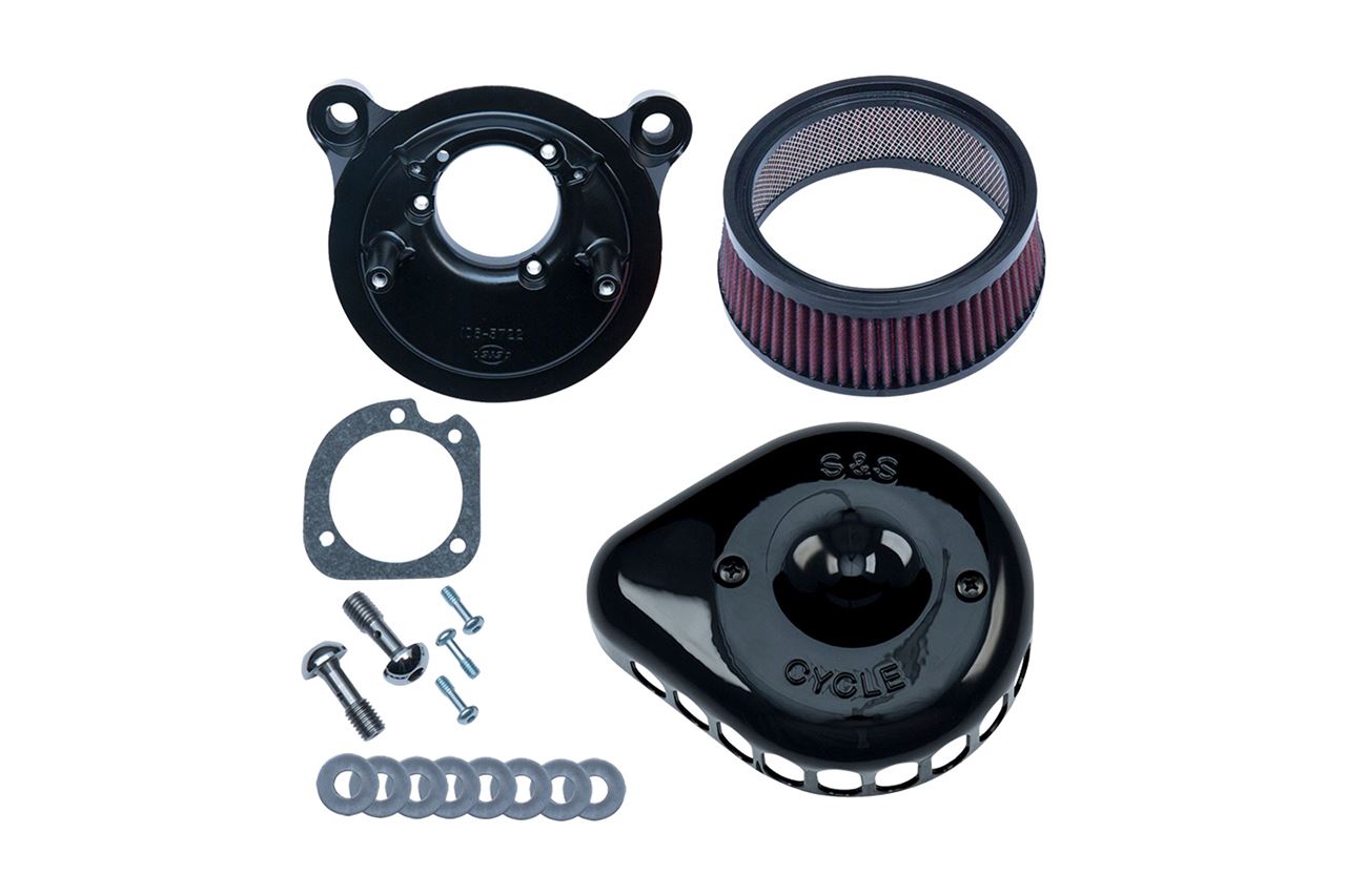 Stealth Air Cleaner Kit Mini Teardrop Twin Cam (Dual Cable) Gloss Black Dyna Softail Touring