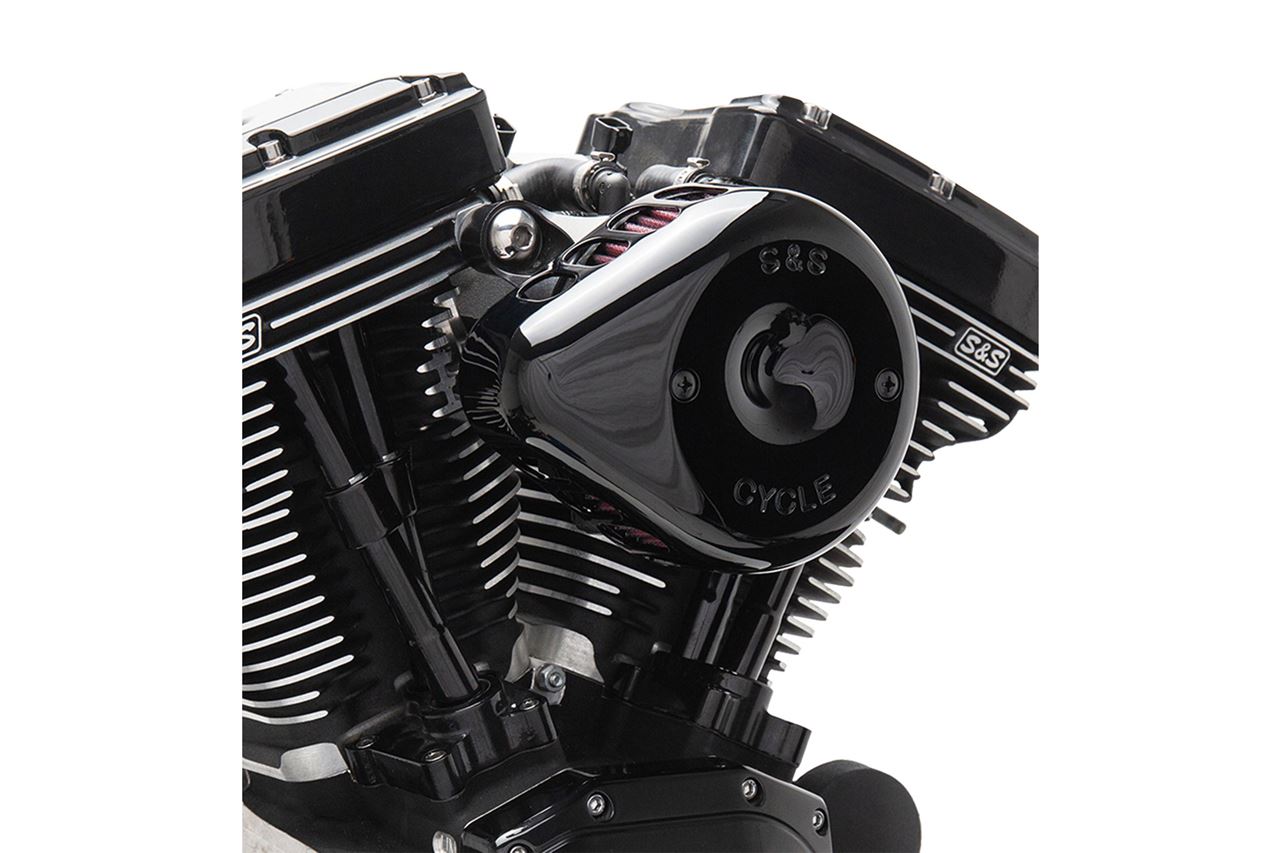 Stealth Air Cleaner Kit Mini Teardrop Twin Cam (Dual Cable) Gloss Black Dyna Softail Touring