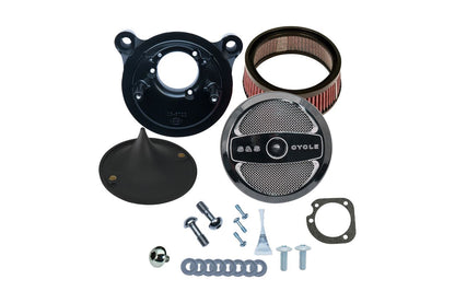 Stealth Air Cleaner Kit Air One Twin Cam (2-cable pull) Black Dyna Softail Touring