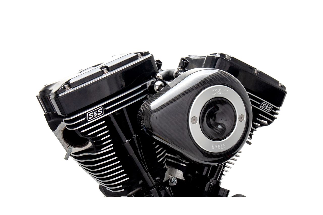 Stealth Air Cleaner Kit Carbon Teardrop Twin Cam (2-Cable Pull) Black Dyna Softail Touring