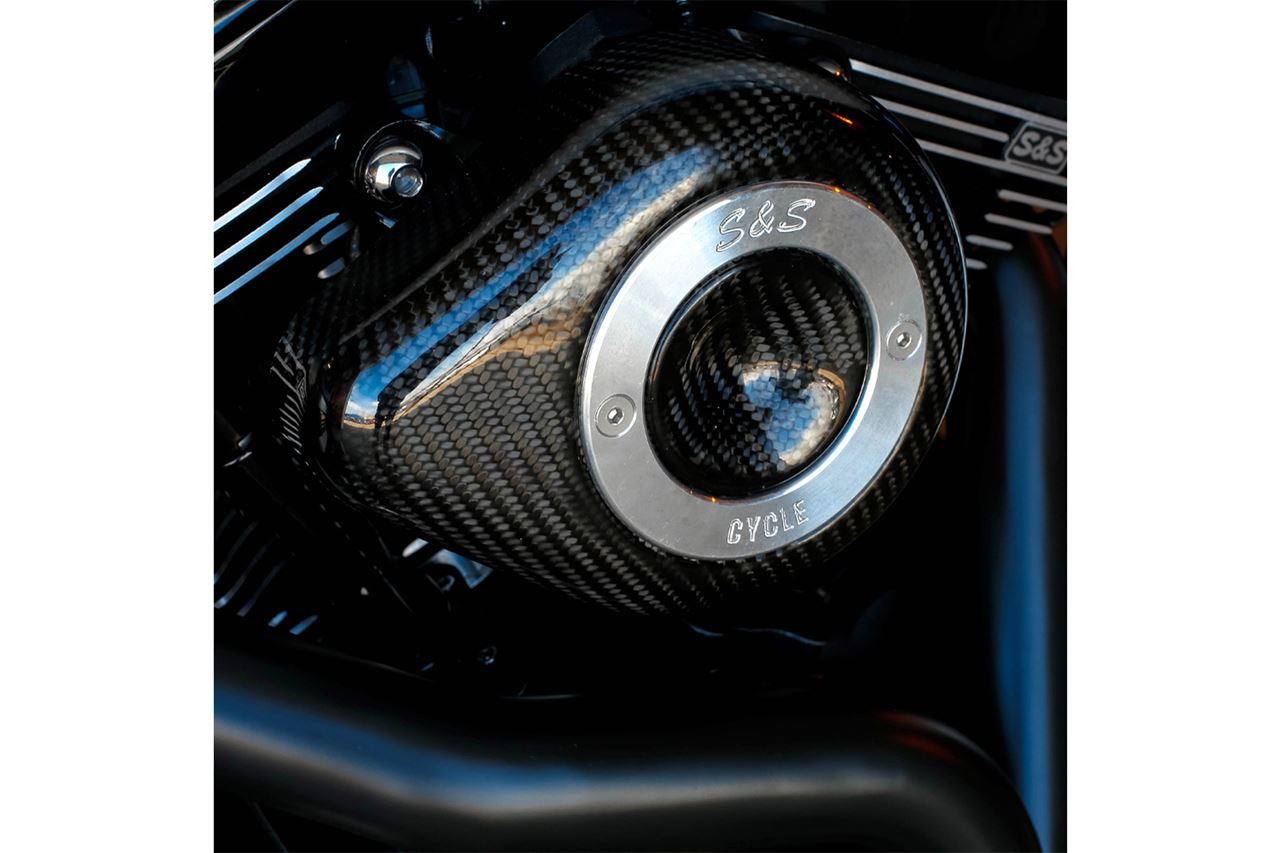 Stealth Air Cleaner Kit Carbon Teardrop Twin Cam (2-Cable Pull) Black Dyna Softail Touring