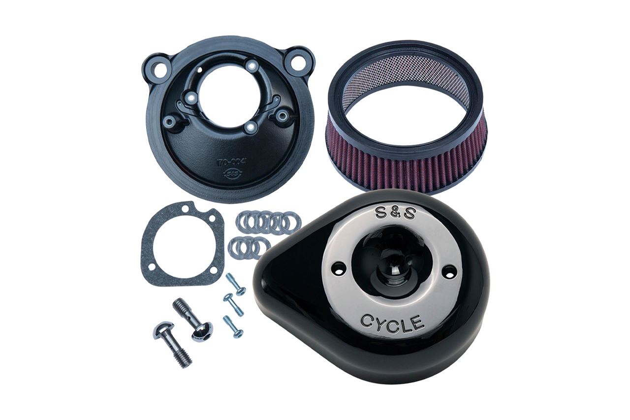 Stealth Air Cleaner Kit, Teardrop, Gloss Black, Sportster