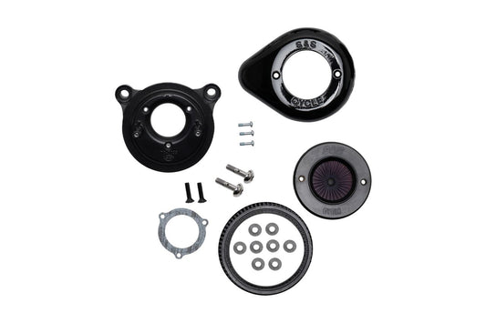 エアスティンガーステルス エアクリーナーキット ツインカム(ケーブル2本引) グロスブラック ダイナ ソフテイル ツーリング