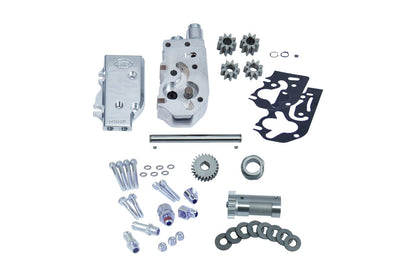 HVHP Oil Pump Kit, UNV Cover, with Gear, Big Twin (84-91), Silver, Dyna, Softail, Touring