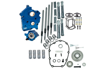 Cam Chest Kit with Chrome Pushrod Covers for M8 Water-Cooled/Gear Drive Cam Softail Touring