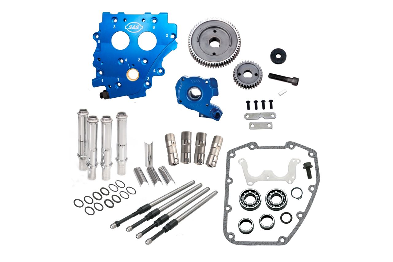 Cam Chest Kit with Chrome Pushrod Covers for Gear Drive Cams, Twin Cam (99-06) Dyna, Softail, Touring