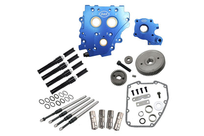 Cam Chest Kit, Black Pushrod Covers for Gear Drive Cams, Twin Cam (07-17) Dyna Touring