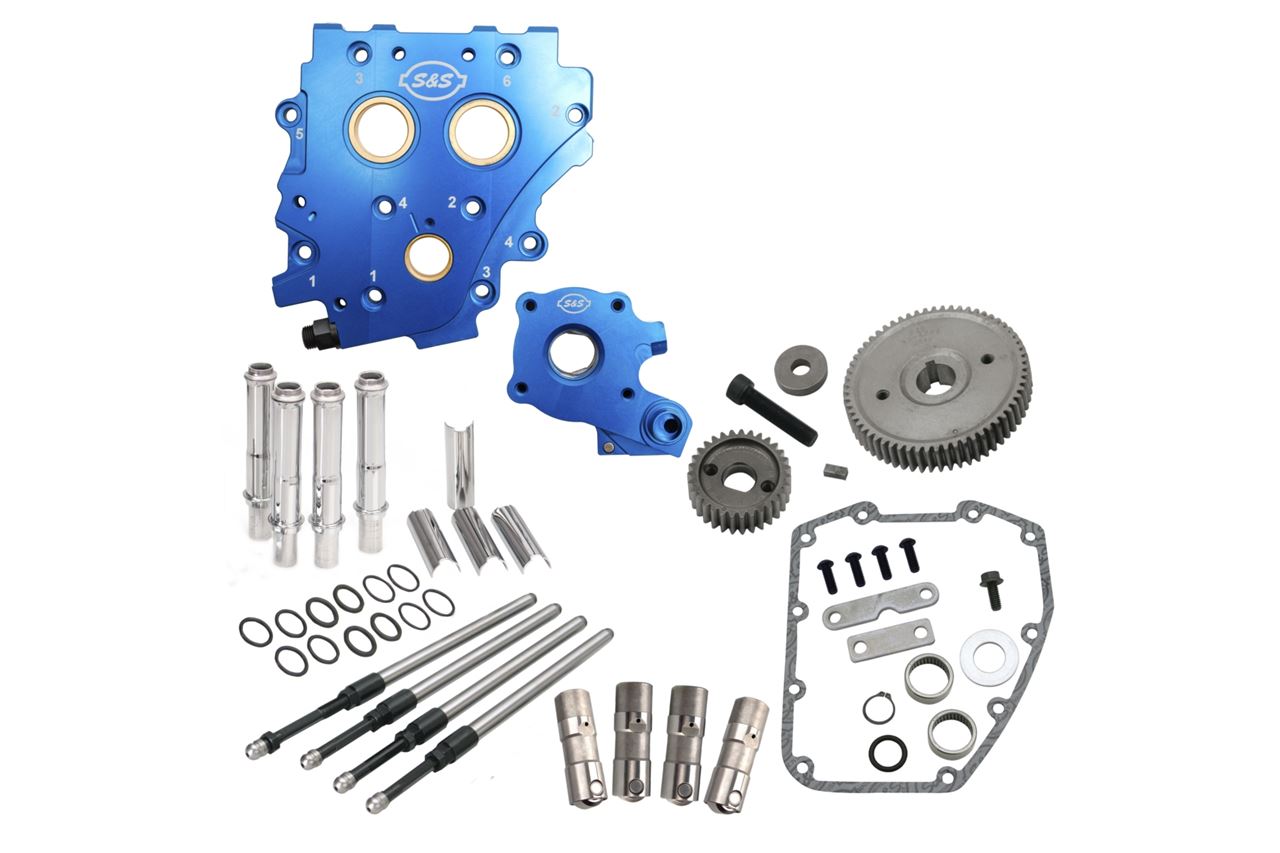 Cam Chest Kit with Chrome Pushrod Covers for Gear Drive Cams, Twin Cam (07-17) Dyna Touring