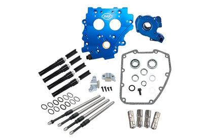 Cam Chest Kit, Black Pushrod Covers, for Chain Cam, Twin Cam (99-06) Dyna Softail Touring