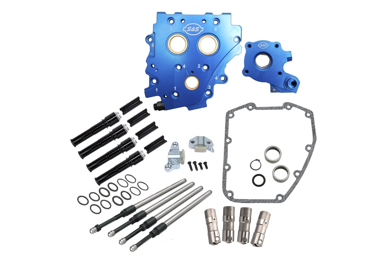 Cam Chest Kit with Black Pushrod Covers for Chain Cam, Twin Cam (07-17) Dyna Touring