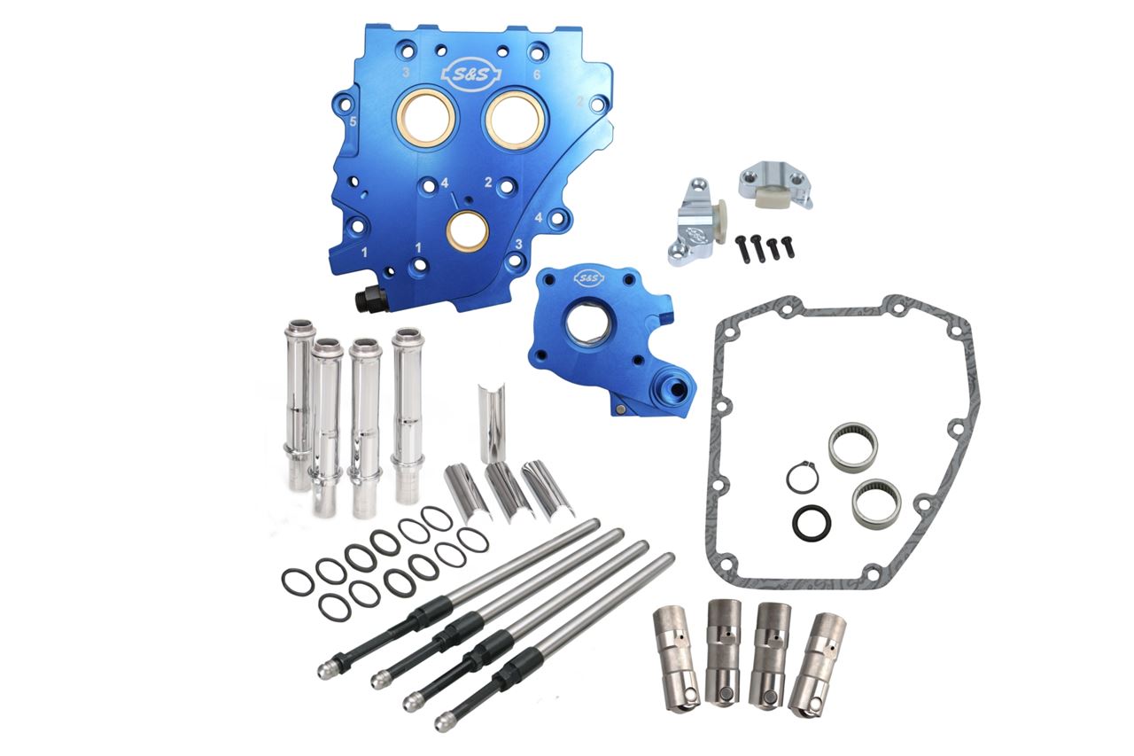 Cam Chest Kit with Chrome Pushrod Covers for Chain Cam, Twin Cam (07-17) Dyna Touring