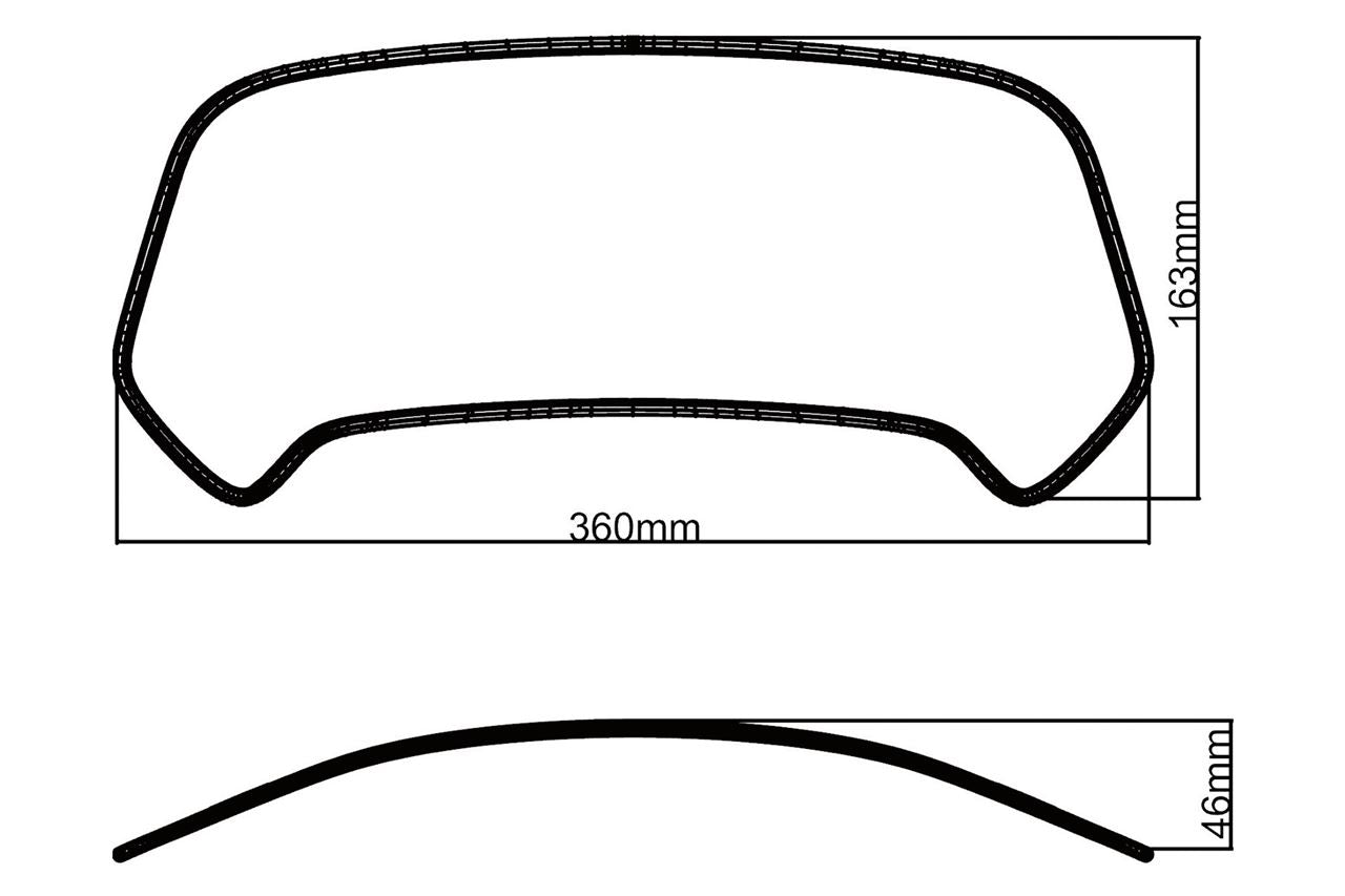 スクリーン エクスクリーンツーリング クリア 幅360×長さ163mm 汎用