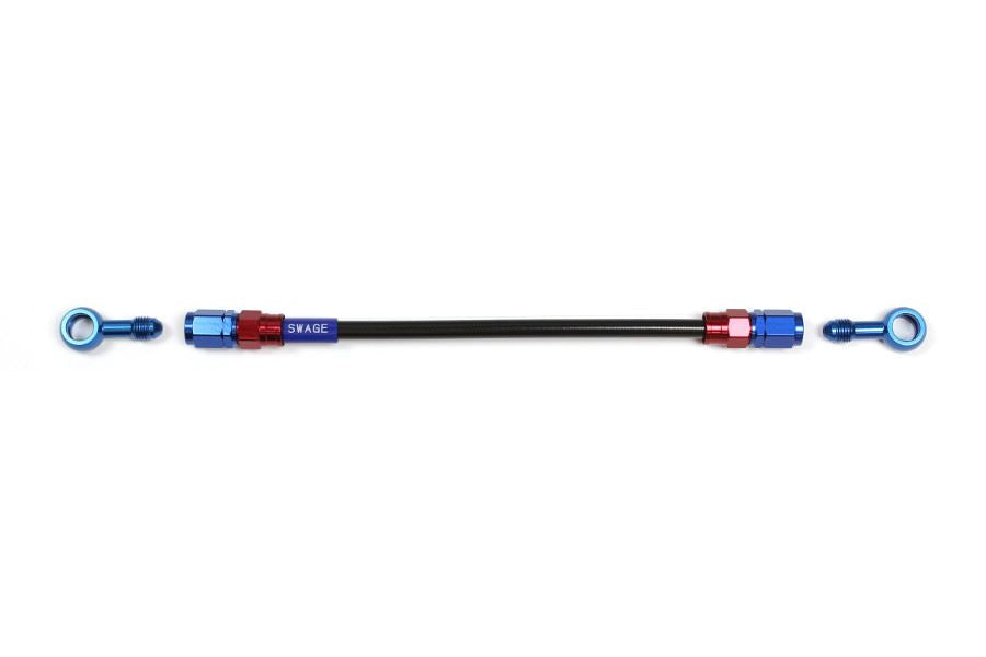 メッシュ ブレーキホース 575mm ブラックスモークホース/レッド×ブルー ST-ST SAKB-1111M-0575