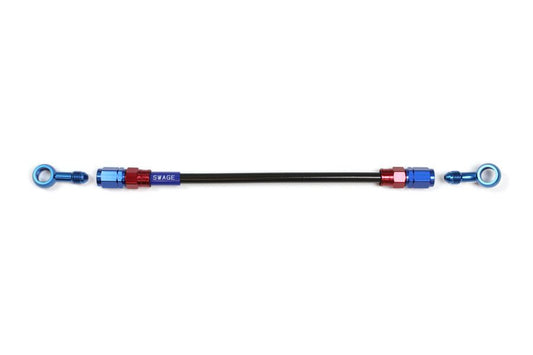 メッシュ ブレーキホース 975mm ブラックスモークホース/レッド×ブルー ST-20 SAKB-1112M-0975