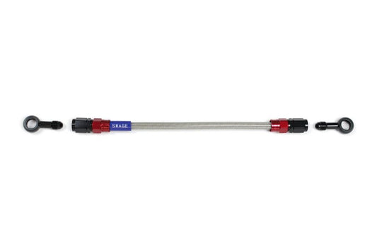 メッシュ ブレーキホース 900mm クリアホース/レッド×ブラック ST-ST RAK-1111M-0900