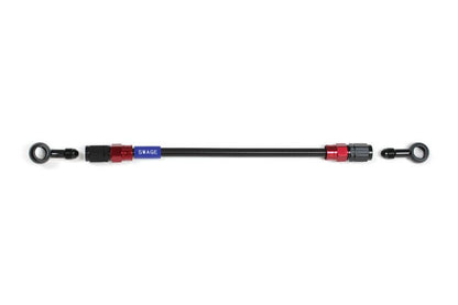 メッシュ ブレーキホース 400mm ブラックスモークホース/レッド×ブラック ST-20 RAKB-1112M-0400