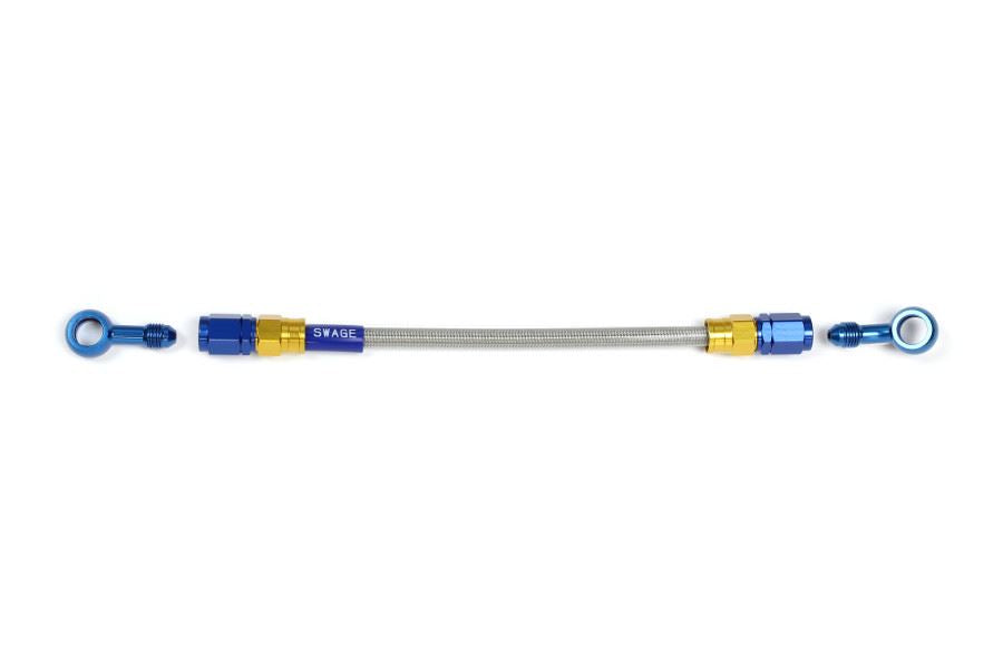メッシュ ブレーキホース 400mm クリアホース/ゴールド×ブルー ST-20 PAK-1112M-0400