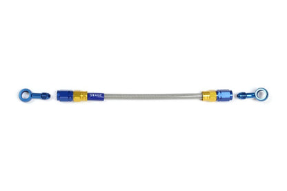 メッシュ ブレーキホース 400mm クリアホース/ゴールド×ブルー ST-20 PAK-1112M-0400