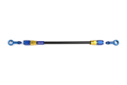 メッシュ ブレーキホース 575mm ブラックスモークホース/ゴールド×ブルー ST-ST PAKB-1111M-0575