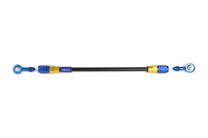 メッシュ ブレーキホース 775mm ブラックスモークホース/ゴールド×ブルー ST-20 PAKB-1112M-0775