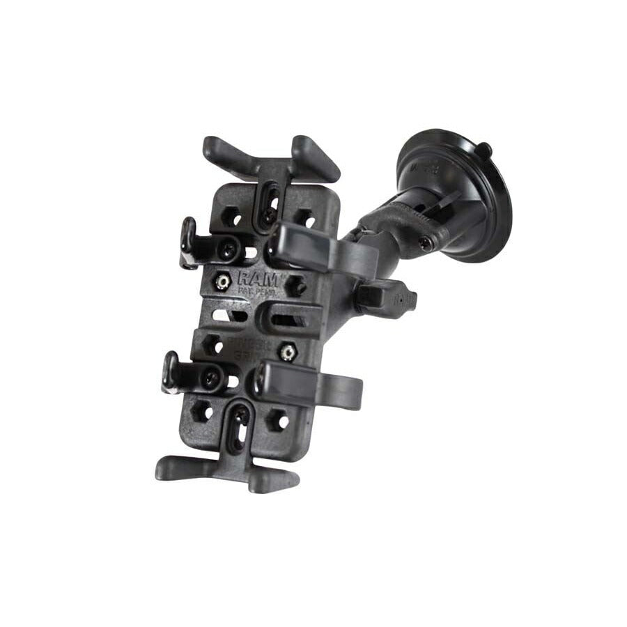 Finger Grip & Twist Lock Suction Base Set (Standard Arm) Suction Cup Diameter 83.8mm, Black, 1-inch Ball, 1 Count