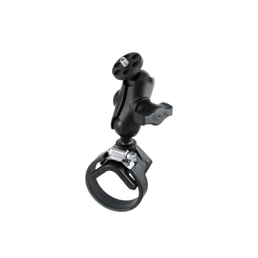 Camera Mount & Belt Clamp Base Set (Short Arm) For 25.4-53.3mm poles, Black, 1-inch Ball, 1 piece