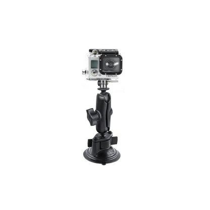 GoProマウント＆ツイストロックサクションベースセット(標準アーム) 吸盤径83.8mm ブラック 1インチボール 1個入り